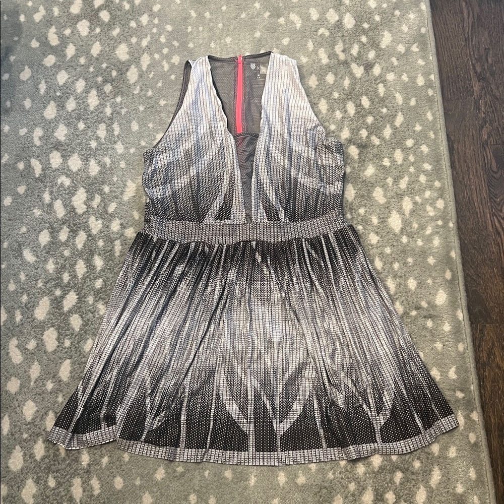 Lucky in Love Gray and Pink Zip-Up dress - size medium
